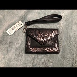 Snakeskin print wristlet